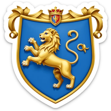 Lion rampant emoji like chelsea football team with blue and white sticker