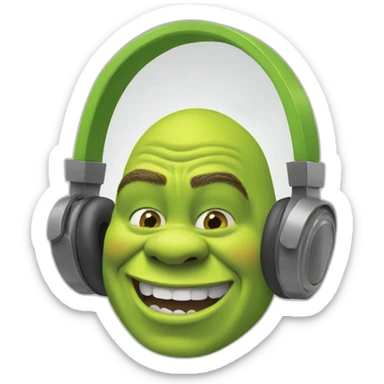 Shrek headphones falling off sticker