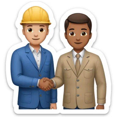 Mechanic and gentleman shaking hands sticker