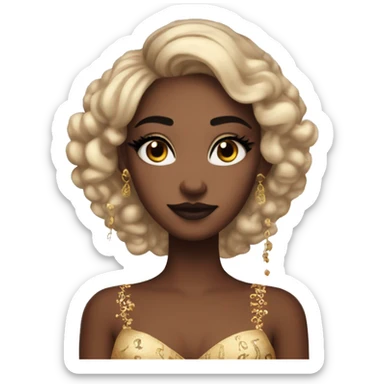 Create the zodiac sign scorpio as a girl with elaborate makeup and dress that matches the zodiac sign  sticker