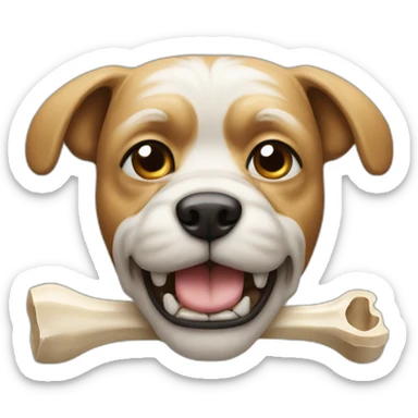 yorkshire with a bone in the face sticker