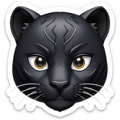 stylized black panther face, smirking, sharp eyes, confident attitude, designed for Twitch emote sticker