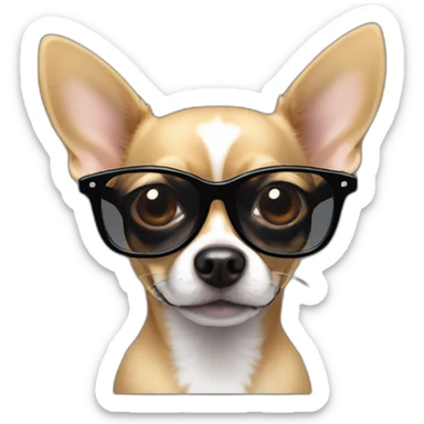 chihuahua NEGRO CON GAFAS DE SOL OSCURAS sticker