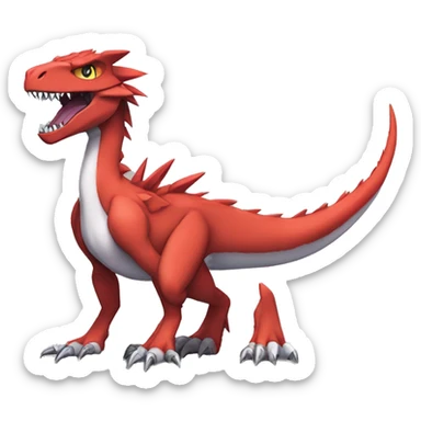  Cool Edgy Digimon-Fakemon-Guilmon-Velociraptor-Dragon full body sticker