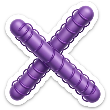 Multiple Lactobacillus bacteria emojis, thick rod shape, purple, soft fibrous texture, clean ingredient icon style
 sticker