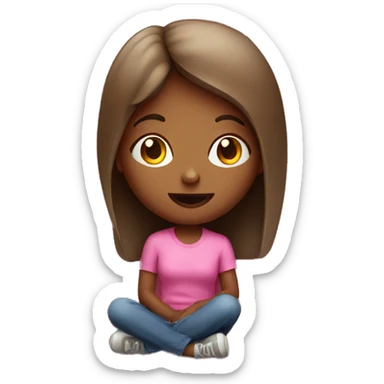 Girl sitting on a couch with a pink shirt  sticker