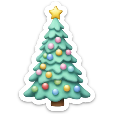 Pastel Christmas tree sticker