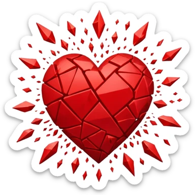 exploding heart sticker
