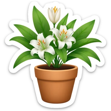 lily flower pot sticker