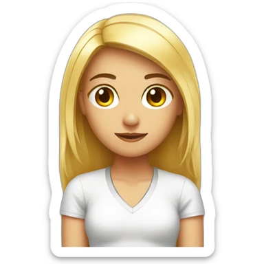 Girl doping a massage sticker