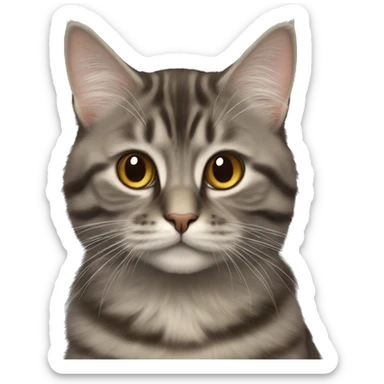 Two cats. One gray tabby, one chocolate British longhair sticker
