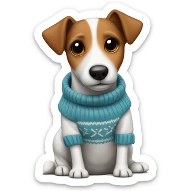 Dog jack russel in a sweater  sticker