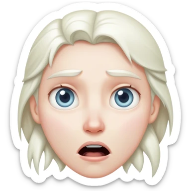 Blank stare, mouth slightly open, frozen in a moment of mental malfunction. sticker