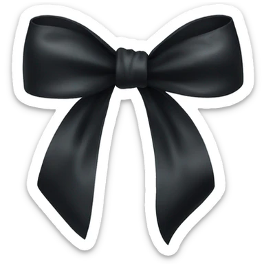 Black silk bow sticker