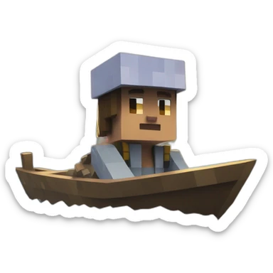 minecraft ona boat sticker