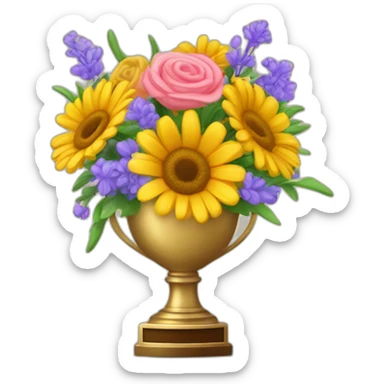 Bouquet de fleurs dans un trophée sticker