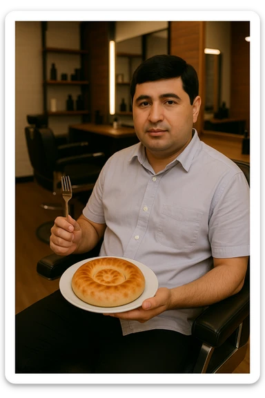 birinchidagi odamni yuziga 2 rasmdagi odamga uxshatib chizib bergin xuddu shunday non yen utirganini sticker