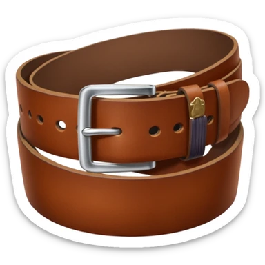 Hand holding folded in half belt at 45 degree angle sticker