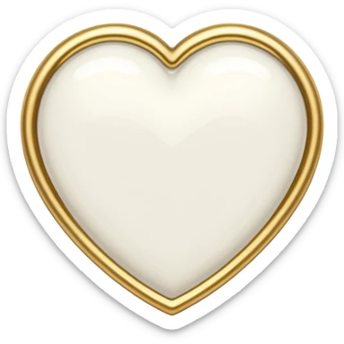white heart with a gold outline sticker