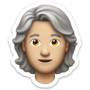 50 years old marathon runner with brown grey hair sticker