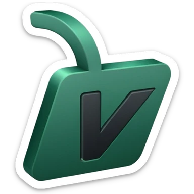 dark green volumetric checkmark, minimalism, no faces or emojis sticker
