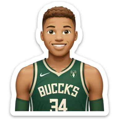 giannis smiling Bucks number 34 sticker