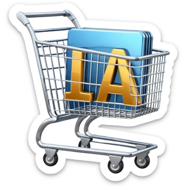 shopping cart with AI letters inside sticker