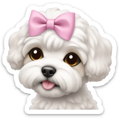 Schichon puppy pink bow sticker