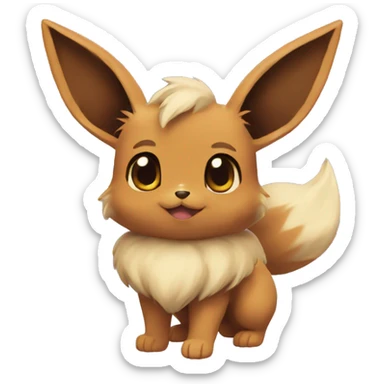 Eevee Pokemon with heart eyes sticker