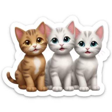 Three kittens saying good morning sticker