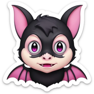 emo bat with pink highlights sticker
