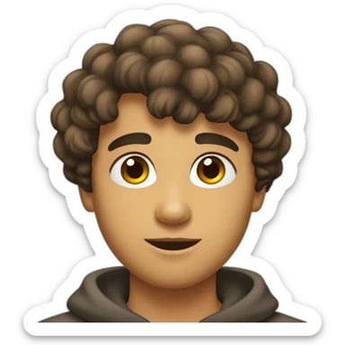 Jeune homme barbue avec des cheveux lisse  et court sticker