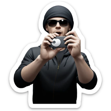 cool lone boy in monochrome sticker