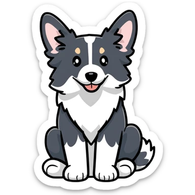 Merle border collie dog sitting sticker