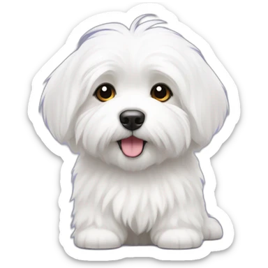 cute coton de tulear with short hair sticker