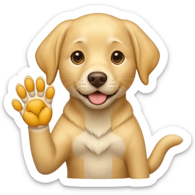 Yellow Labrador raising paw sticker