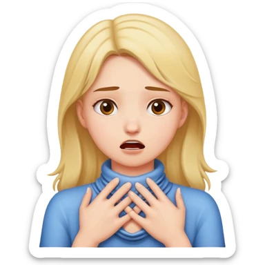 Girl that is mad putting her hands around her neck. Choking herself out sticker