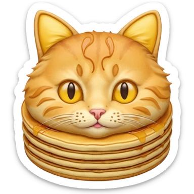 cat as pancake nice yellow pancakes sticker