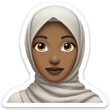 a hijabi woman with makeup sticker