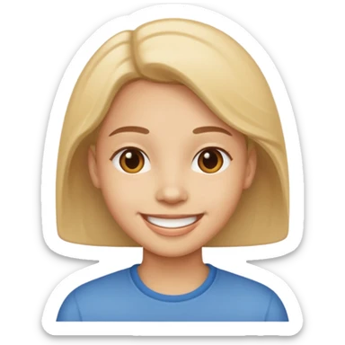 Generate a smiling emoji of this person please sticker