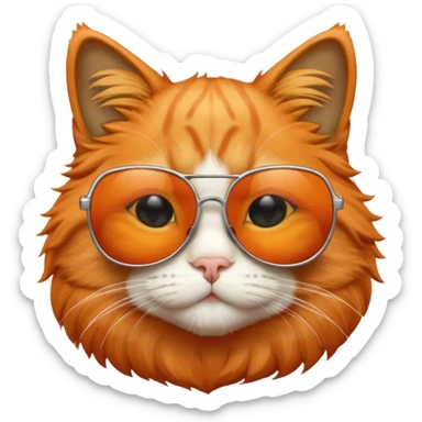 Orange Cat with sunglasses sticker