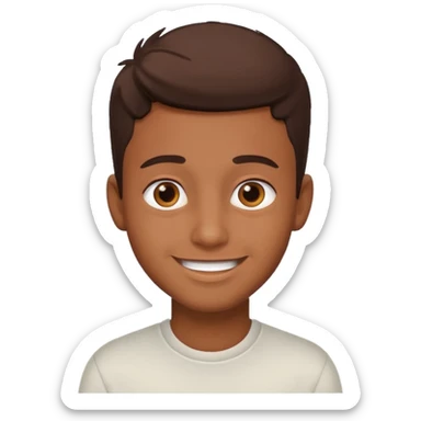 profile picture of a good looking brown boy, friendly smile, simple background sticker