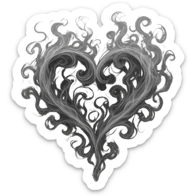 heart with a swirling smoke effect sticker