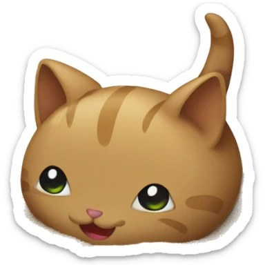 Cat pooping on sand sticker