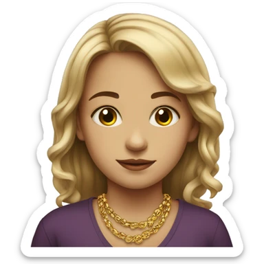 portrait of a girl with necklace sticker