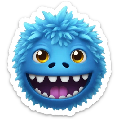 blue stuffed monster sticker