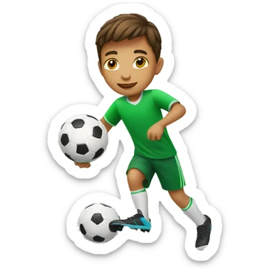 boy balancing a soccer ball sticker