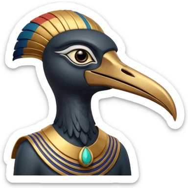 Thoth, ancient Egyptian god of wisdom, ibis-headed figure sticker