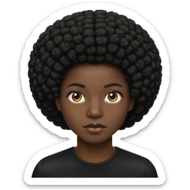 black model + body + afro + black shirt sticker