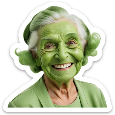 smiling elderly woman portrait sticker